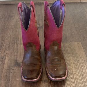 Ariat Pink and Brown Western Boots
